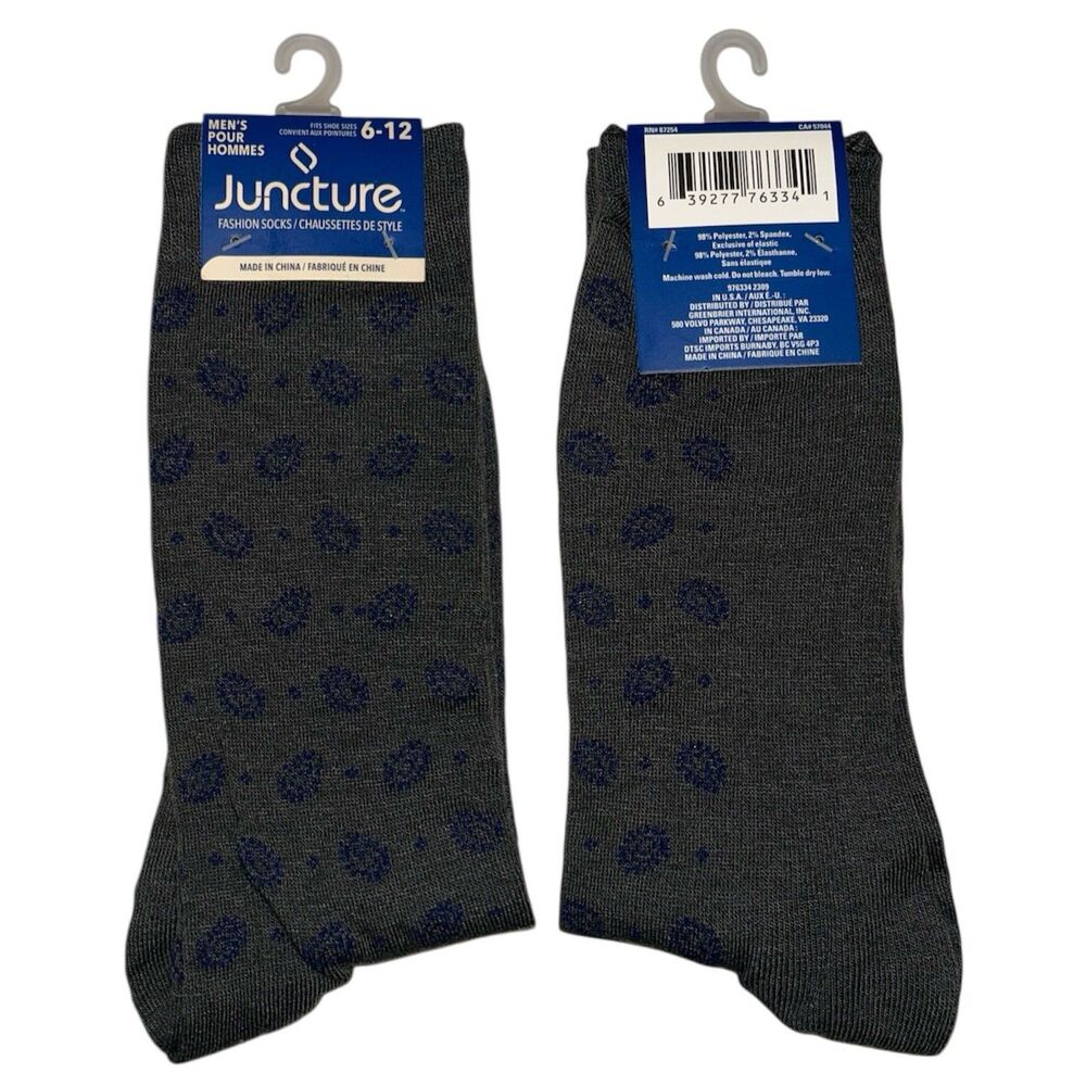1x Juncture Mens Fashion Socks Size 6-12